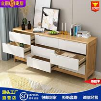 Nordic simple all-solid wood chest of drawers five-drawer cabinet bedroom storage cabinet six-drawer storage cabinet side cabinet small apartment nine-drawer cabinet