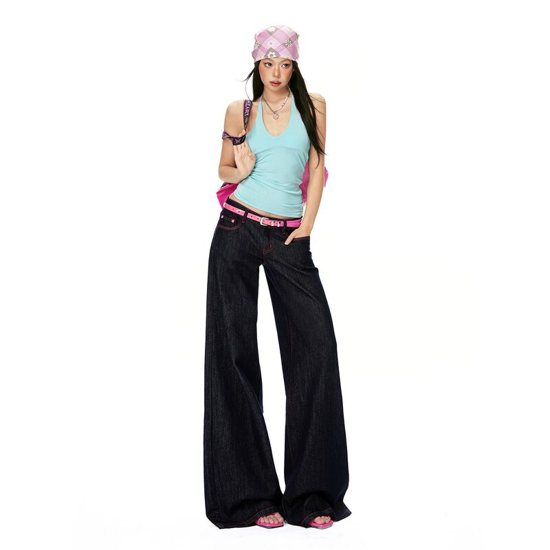 West Coast Society Carefully Selects Original Color Low-Waist Wide-Leg Jeans for Women, New Summer Style American-Style Loose and Versatile Straight-Leg Pants West Coast Society Carefully Selects Original Color Low-Waist Wide-Leg Jeans for Women, New Summer Style American-Style Loose and Versatile Straight-Leg Pants