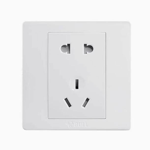 Bull Home Improvement Milky White Switch Panel Socket for Home Use, Single Switch with Five USB Ports, Air Conditioner Plug, 86 Type, Concealed Installation, Dual Control, 16A