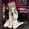 2D Beauty Cute Gancheng Cat Cat Girl Sitting Posture Trendy Computer Case Desktop Ornament Boxed Figure