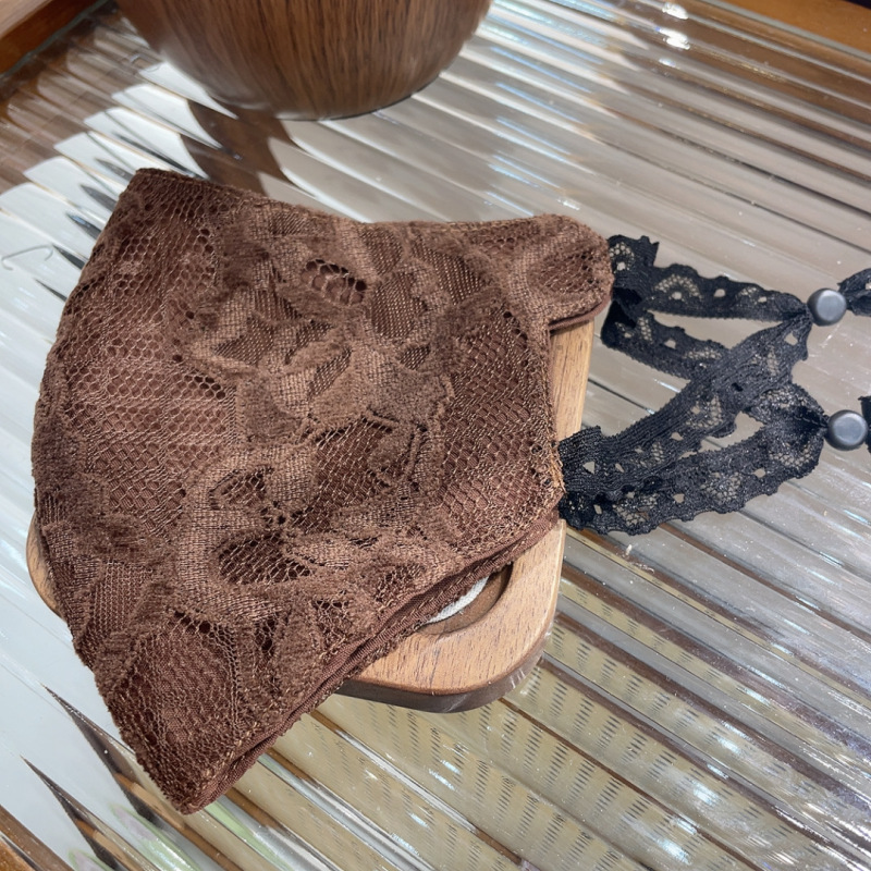 New Lace Trim Ear-Strap Three-Dimensional Mask for Women, High Aesthetic Value, Washable, Windproof and Breathable Face Mask