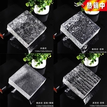 Glass crystal brick partition bathroom internet celebrity solid ice crystal brick cloud hollow glass brick color wall screen