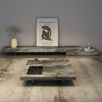 Italian minimalist modern minimalist 2 meters 2 2 meters living room home retractable slate floor cabinet coffee table TV cabinet combination