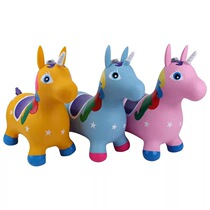Manufacturers large thickened new colorful horse music inflatable jumping horse childrens toy unicorn mount