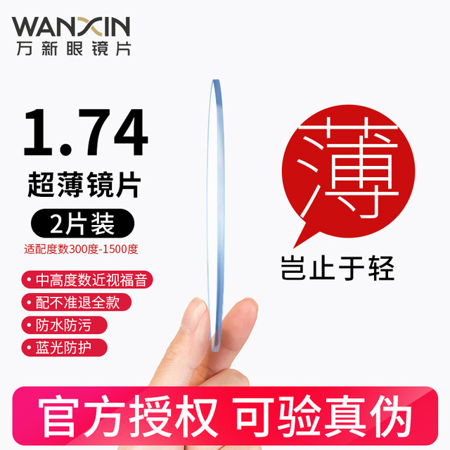 Wanxin 1.74 ultra-thin anti-blue radiation glasses