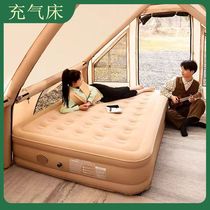 Outdoor fully automatic lithium battery inflatable mattress camping home portable folding floor flocking air mattress