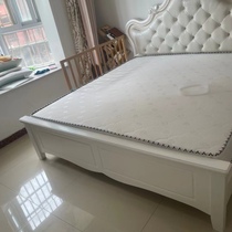 全实木白色平床尾板单卖美式欧式韩式床尾板1.5m床尾挡板低频单卖