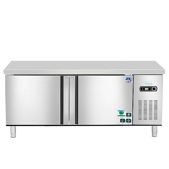 Flat freezer refrigerated workbench freezer fresh-keeping case board kitchen freezer operating table refrigerator commercial milk tea shop