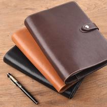 A5 genuine leather binder notes business meeting records travel handbook student multifunctional retro notebook