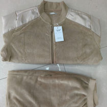 Patrol velvet trousers suit coral velvet anti-static autumn and winter grab edge velvet garment anti-warm sports fitness zipper