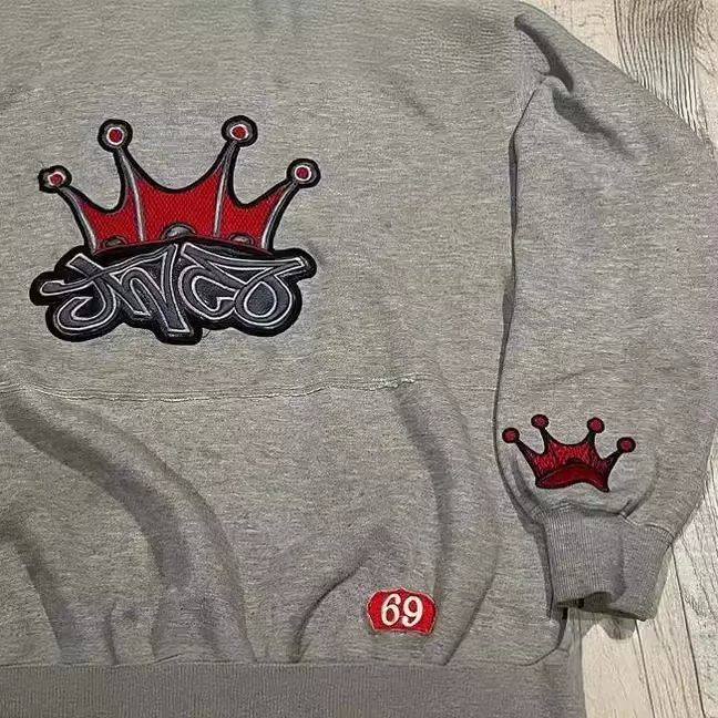 Американский худи с рисунком глаза дьявола JNCO, стиль Y2K, длинный рукав, толстый хлопковый тканевый хэлпер, модный худи
