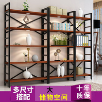 Manufacturer steel wood bookshelf Easy shelf to ground multilayer storage shelf Products Super market shelves Iron art exhibition shelf