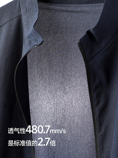 [Toray Imported Quick-Drying Breathable]Geniux Men's Stand Collar Sun Protection Jacket Coat Without Hood Skin Jacket for Summer