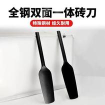 New type of bricklayers brick knife for wall masonry thickened trowel for bricklayer stainless steel brick cutter manganese steel for building brick wall double-sided black tiger