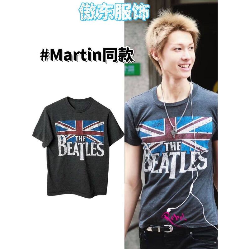 Cortis Martin Martin's Personal Style Printed the Beatles Vintage T-Shirt Top