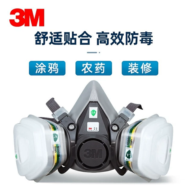 Mặt nạ phòng độc 3M Mặt nạ 6200 chống bụi khí độc khí hóa học phun bụi công nghiệp sơn mặt nạ che kín mặt nạ bảo vệ mặt nạ chống bụi cao cấp