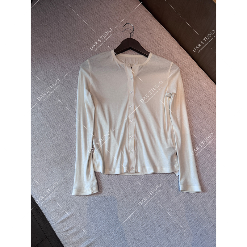 Dairong Apparel 【Mara Cardigan】100% Cotton Spring New Style Henry Cardigan Casual Simple Knitwear