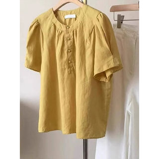 Модная рубашка с коротким рукавом во французском стиле, летняя свободная, легкая, дышащая базовая рубашка, уникальный и шикарный топ для женщин.