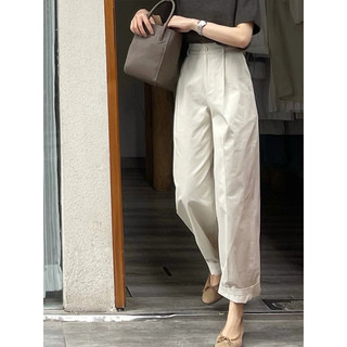 Корейские модные нишевые шикарные прямые брюки, простые и универсальные повседневные брюки чистого цвета, модные возрастные широкие брюки с высокой талией для женщин