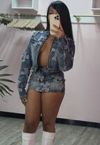 Jeans Skirt Outfit Set Sexy Women Elegant Two Pieces Denim C