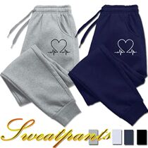 Women Heart Printed Sweatpants Luxury Long Pants Jogger Trou