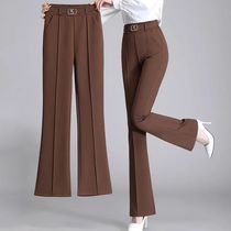 Fashion Loose Elastic High Waist Solid Color Pants Womens 2