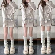 Autumn and winter warm vertical striped knitted bubble socks set Japanese jk girl calf socks ins hot girl anti-cold versatile legs