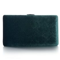 Dark Green Velvet Hard Case Box Clutch Evening Bags and Clut