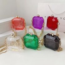 Transparent Evening Bag Acrylic Box Chain Crossbody Bag For