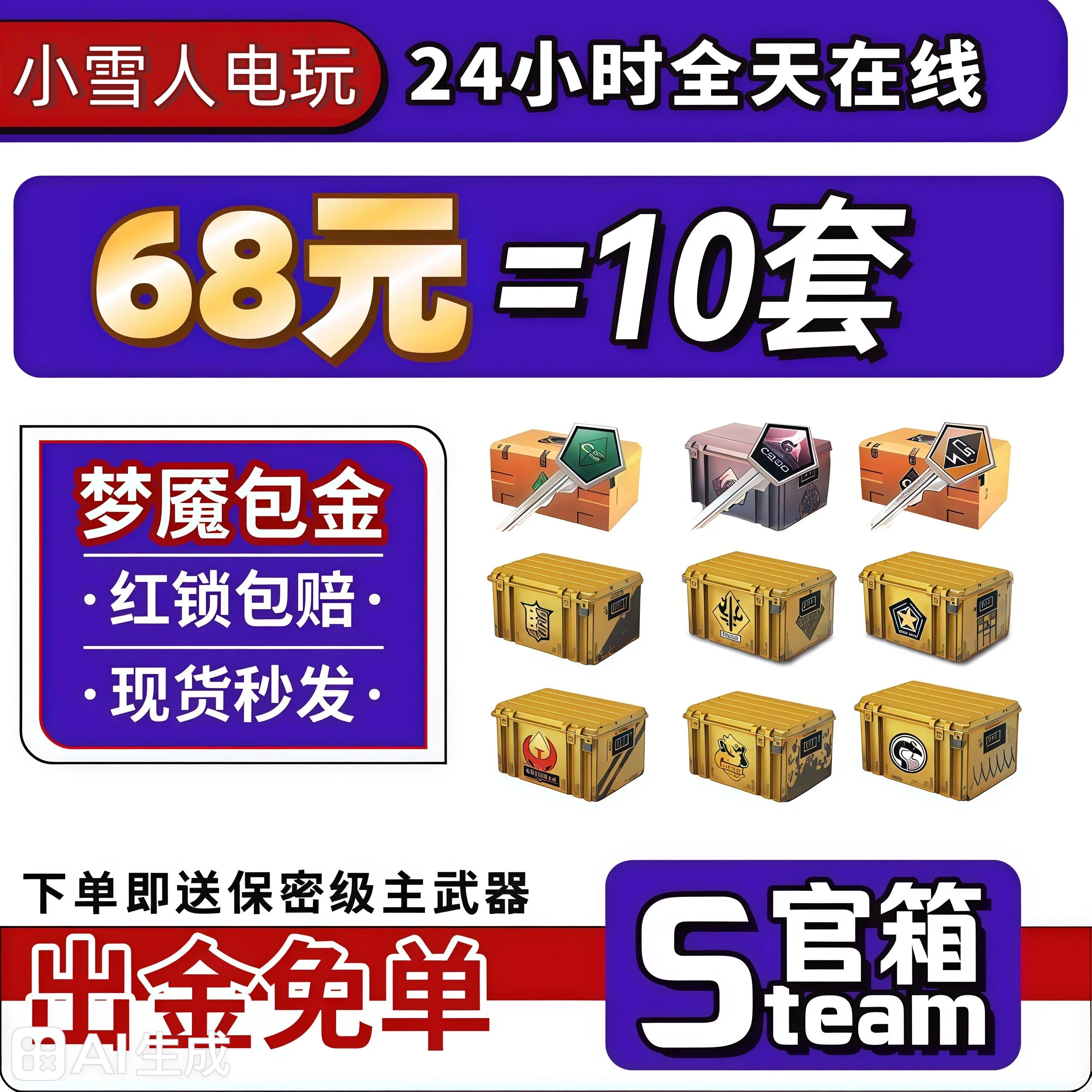 CS2钥匙箱子刀手套命悬开箱,为爱买单的终极仪式感!_STEAM_淘宝游戏网