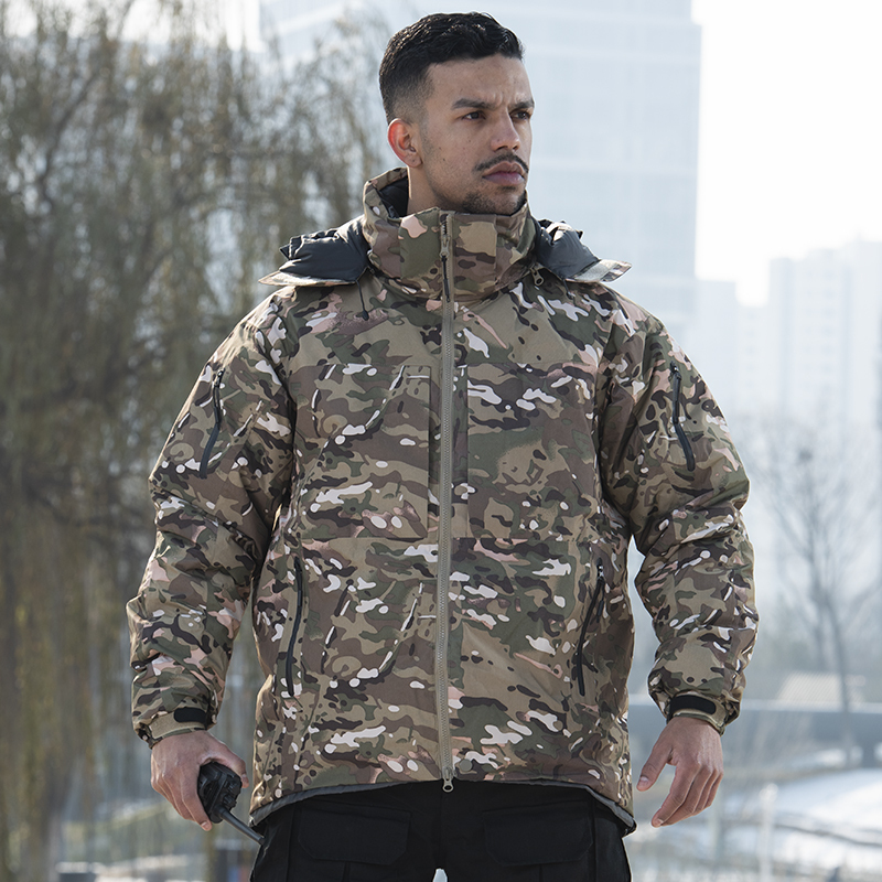 Dragon Armor Guardian down Jacket Men's Winter Thickened Cotton Coat 2024 Outdoor Warm Camouflage Jacket Military Style Windbreaker
