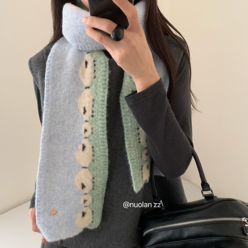 Super Cute Little Sheep Wool Knit Scarf for Women, Autumn and Winter Atmosphere, Warm Sheep Year Couple's Neck Warmer, Cross-Border Super Cute Little Sheep Wool Knit Scarf for Women, Autumn and Winter Atmosphere, Warm Sheep Year Couple's Neck Warmer, Cross-Border