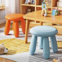 Small Stool Home Thickening Small Bench Round Stool Living-room Sofa Stool Plastic Short Bench Cartoon Lord can sit for a shoe changing stool