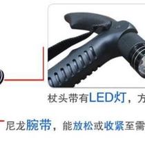 New curved handle four-section trekking stick multifunctional aluminum alloy with compass 9 with light walking stick jungle leopard