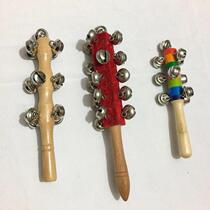 New stick bells and string bells original color hand bells Kindergarten early education elementary school hand string bells Childrens percussion instrument rainbow