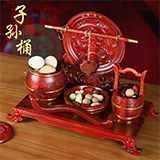 Spot quick delivery 5H6S offspring barrel solid wood ornaments wedding supplies early birth of a precious child bride wedding room dowry set