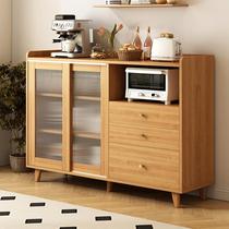 Bucket cabinet wood Japanese modern simple storage cabinet wine cabinet living room wall small apartment rattan cabinet sideboard
