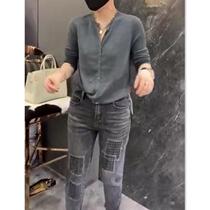 88201 Da Aimei Yiyuan 2024 Early Spring New Gray Simple Small Fashion Cardigan Slim Womens Outerwear