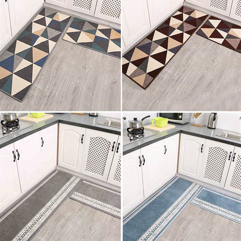 New kitchen floor mats, anti-slip and oil-proof, household strip carpets, stain-resistant, K-free cleaning, door mats, water-absorbing and oil-absorbing