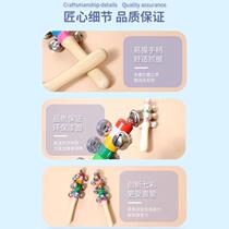 Wooden ringing ringing ring of coloured hand rocking instrument childrens rainbow ringing bell ringing instrument early teaching instrument rocking 1 custom
