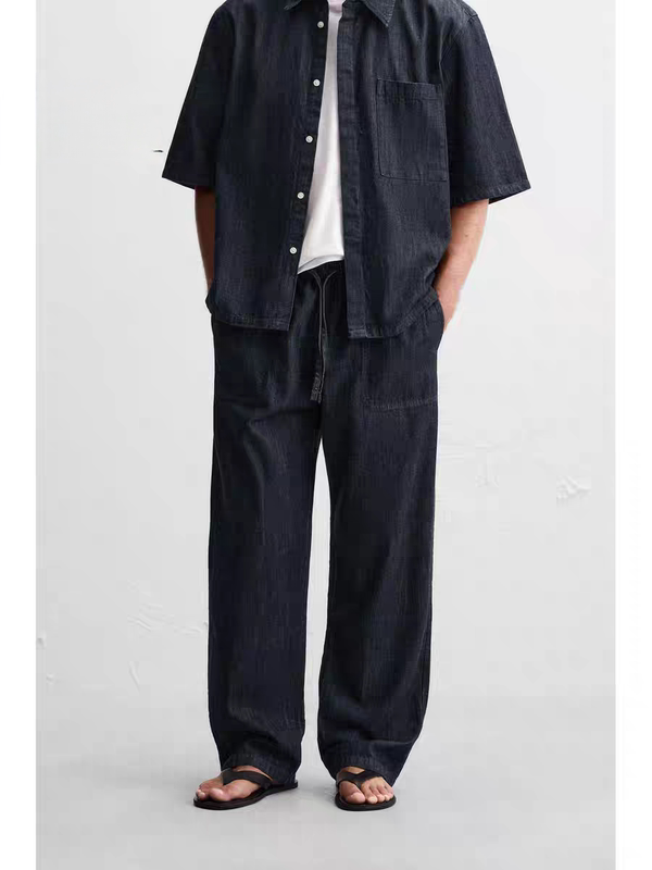 Za2025 Autumn New Men's Cotton Jogger Pants Loose Fit Casual Jeans 1455305