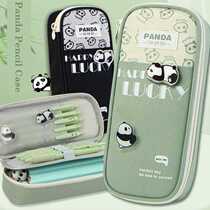 Cute Cartoon Panda Pencil Case Creative Canvas Pen Bag Large