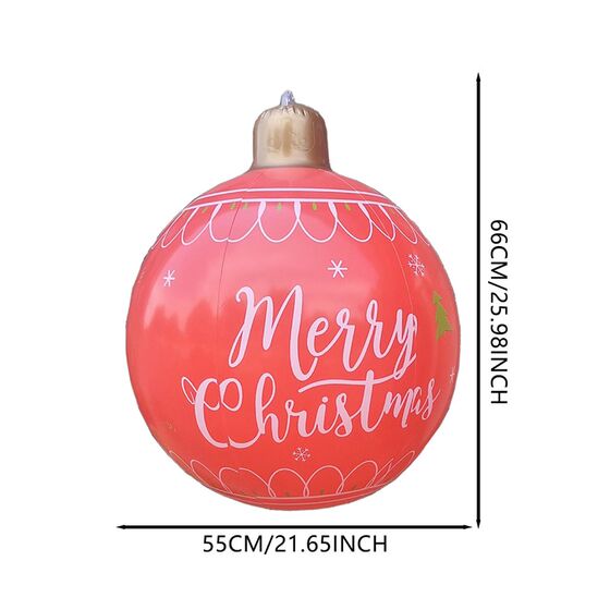 现货速发塑料新款充气圣诞球圣诞节装饰气球节日氛围球加厚PVC