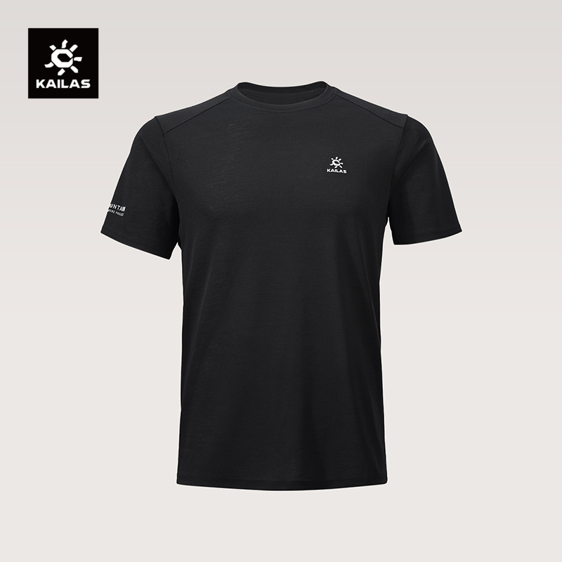 Kailas Round Neck Short-Sleeved T-Shirt Made of Merino Wool, Moisture-Wicking and Comfortable for Summer Sports, Men's Style