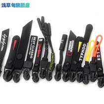 Anti-Waterproof Nylon Zipper Head Accessories 3 7 5 Reverse Invisible Pull Lock Head Black Nylon Zipper Lock