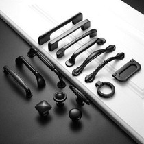 Zinc Alloy Black Cabinet Handles American style Kitchen Cupb