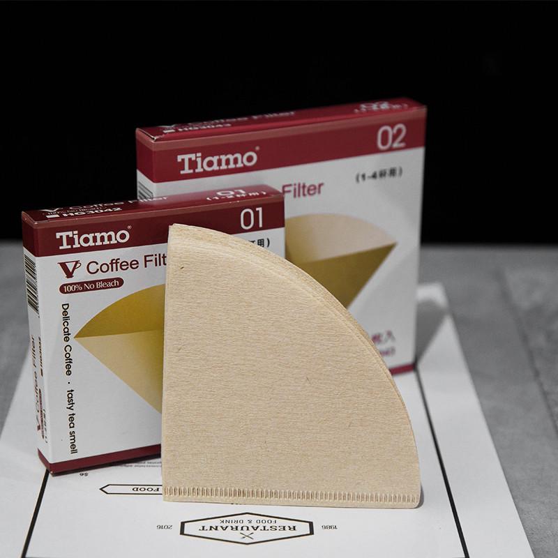 Yiming V60 Series Drip-Type Hand-Brewed Coffee Cone Filter Cup Filter Paper 0102 Natural Wood Non-Bleached 40 Pieces