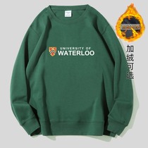 University of Waterloo Waterloo peripheral thick velvet sweatshirt souvenirs graduation commemorative clothes school uniforms for men and women