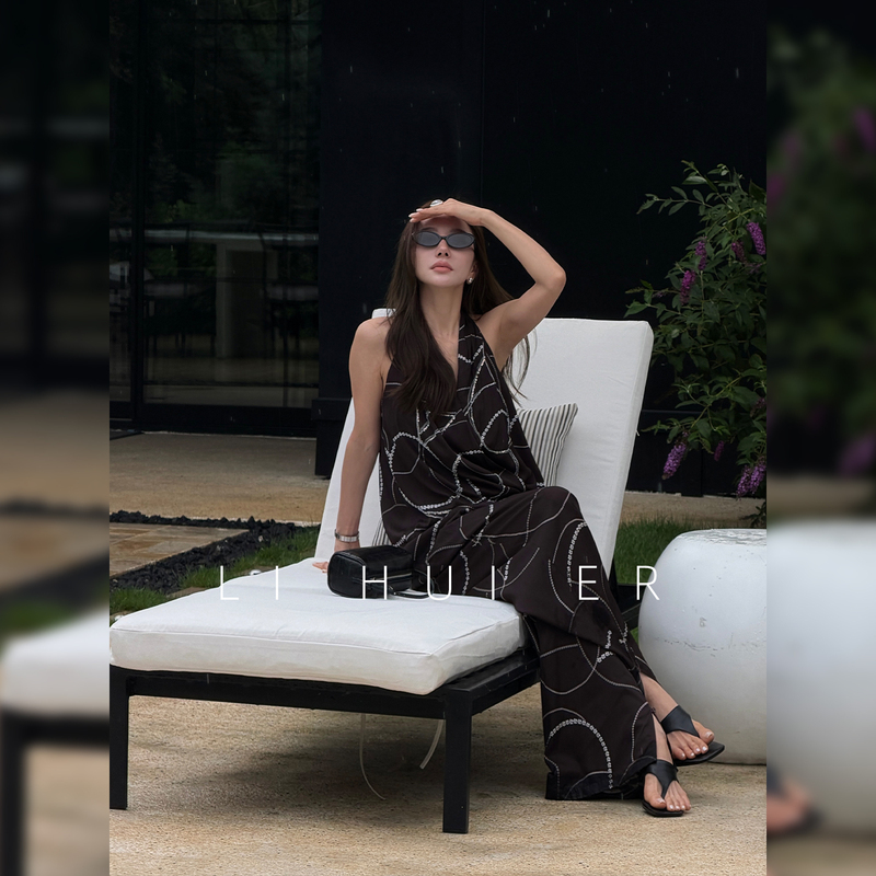 Lihuier Li Hui'Er North Shore Slow Melody Summer Casual Halter V-Neck Printed Sleeveless Vest and Casual Pants Set Lihuier Li Hui'Er North Shore Slow Melody Summer Casual Halter V-Neck Printed Sleeveless Vest and Casual Pants Set