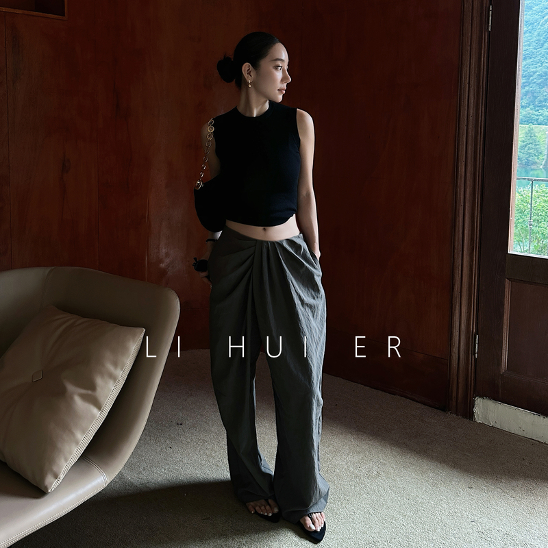 Lihuier Night Wanderer Design Tencel Casual Pants for Women Summer Korean Style Lazy and Relaxed Pants Lihuier Night Wanderer Design Tencel Casual Pants for Women Summer Korean Style Lazy and Relaxed Pants